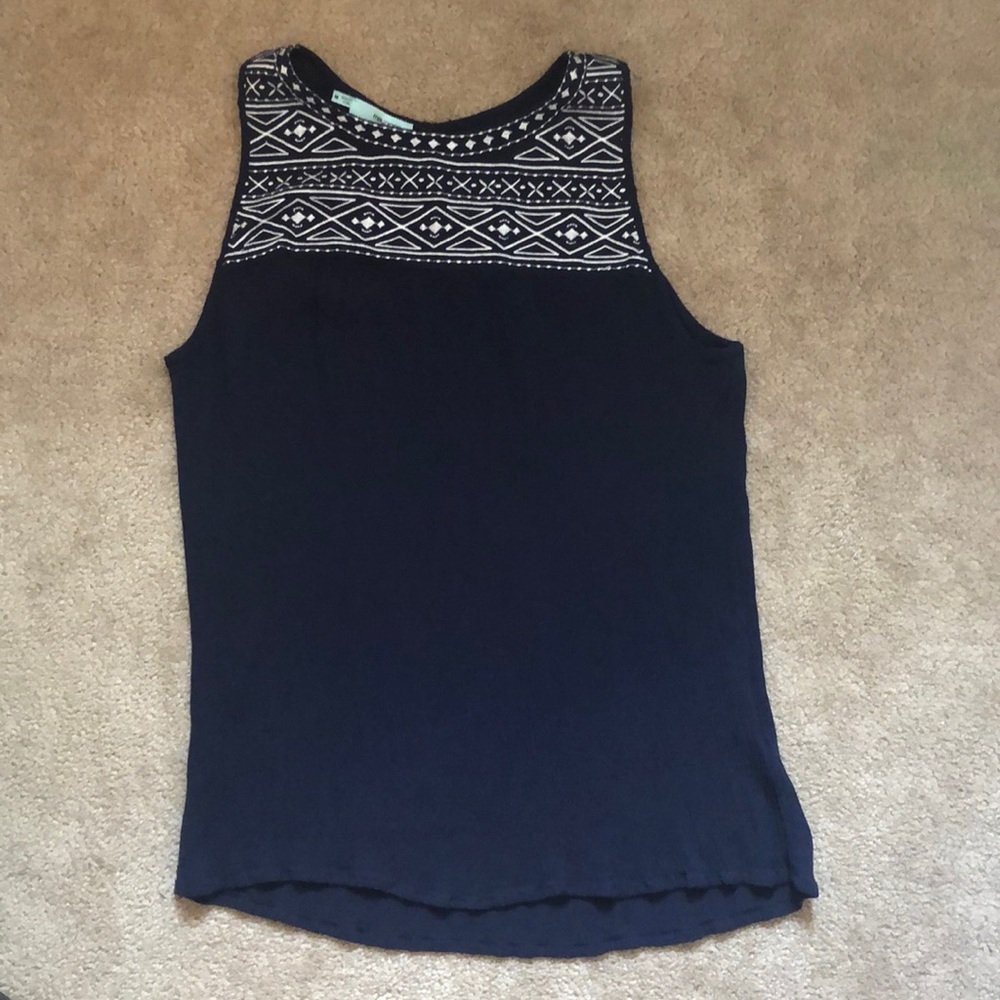 Navy blue casual tank top